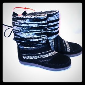 TOMS Women's Nepal Black Suede Textile Boot 6.5